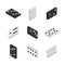3D items to play dominoes, vector illustration