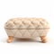3d Ivory Ottoman With White Legs - Retro Hollywood Glamour Style