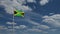 3D, Jamaican flag waving on wind. Close up of Jamaica banner blowing soft silk.