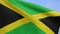 3D, Jamaican flag waving on wind. Jamaica banner blowing soft silk.