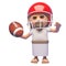 3d Jesus Christ character playing American football in a helmet, 3d illustration