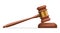 3d judge gavel in court table, realistic wooden hammer, ancient symbol of law, justice