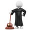 3D judge with robe and hammer