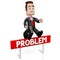 3D jumping businessman - problem concept