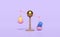 3D justice scales with oil barrel icon, money bag isolated on purple background. high inflation, expensive, saving money, raise