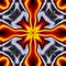 3d kaleidoscopic red silver yellow fractal graphic