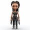 3d Kayaa Character Figurine: Toy-like Proportions With Sleek Metallic Finish