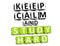 3D Keep Calm And Study Hard Button Click Here Block Text