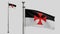 3D Knights templars flag waving on wind. Catholic military order medieval banner