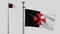 3D Knights templars flag waving on wind. Catholic military order medieval banner