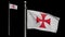 3D Knights templars flag on wind. Catholic military order medieval banner