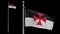 3D Knights templars flag on wind. Catholic military order medieval banner