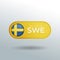 3D Label and Location Pointer Flag Nation of Sweden with Glossy Reflection