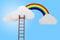 3d ladder, clouds and rainbow, competition concept