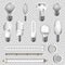 3D lamps types of led bulbs vector isolated icons