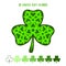 3D layered clover. St. Patrick`s Day. Vector layered mandala symbol