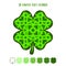 3D layered clover. St. Patrick`s Day. Vector layered mandala symbol