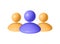 3d leadership Bunch of people user social network icon team. Vector mesh illustration. Concept of businessmen or people