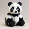 3d Lego Panda Bear Toy With Realistic Textures