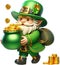 3D Leprechaun with Pot of Gold: Irish Folklore Inspired Illustration