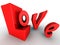 3D letters spelling Love