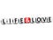 3D Life and Love Crossword Block text on white background