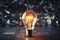 3D light bulb background evokes a vintage style concept of strategy