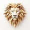3d Lion Head Logo: Organic Material With Beige And Gold Tones