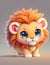 3d Lion Mascot Roaring on White Background