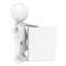 3D little human character with Blank Product Box