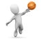 3d Little man plays basketball