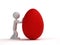 3d little man push red egg