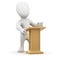 3d Little person at the lectern
