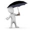 3d Little person under umbrella