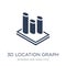 3D Location Graph icon. Trendy flat vector 3D Location Graph icon on white background from Business and analytics collection