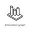 3D Location Graph icon. Trendy modern flat linear vector 3D Location Graph icon on white background from thin line Business and