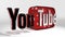 The 3D logo of the brand Youtube