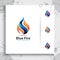 3d logo vector modern design with colorful style concept, illustration of blue fire element gas for digital creative template