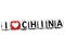 3D Love China Button cube text