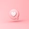 3d love like heart social media notification chat icon on pink pastel color background