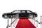 3d luxury limousine car and red carpet