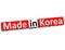 3D Made in Korea over white background