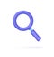 3D Magnifying glass illustration. Search, discovery, analysis concept. Loupe icon.