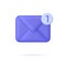 3D Mail envelope icon with notification new message. New notification arrived. Notification concept of new message