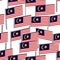 3d Malaysia stand flag seamless pattern