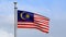 3D, Malaysian flag waving on wind. Close up of Malaysia banner blowing soft silk