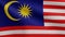 3D, Malaysian flag waving on wind. Closeup of Malaysia banner blowing soft silk