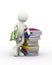 3d man with books