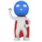 3d man brave superhero with red cloak