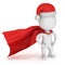 3d man - brave superhero santa claus with arms akimbo